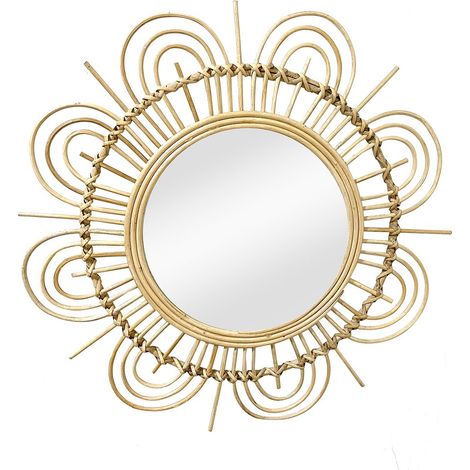 Miroir en rotin Aina 325 - Bois clair (1/4)