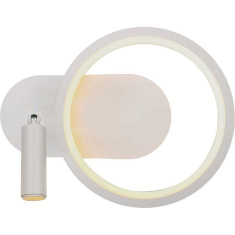 Aplique de pared LED V-TAC de 14 W con foco de lectura orientable en metal blanco. Blanco natural.