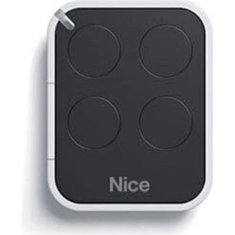 Télécommande émetteur 4 canaux 433,92 MHz – Compatible motorisations Nice – Design ergonomique pour usage quotidien – Noir/Blanc