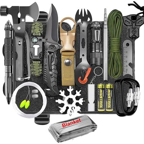 Kit de herramientas de emergencia, juego completo 30 en 1, diseño ligero y portátil, como se muestra. (1/2)