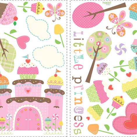 CUPCAKE LAND - Stickers repositionnables thème gourmandise & princesse (1/3)