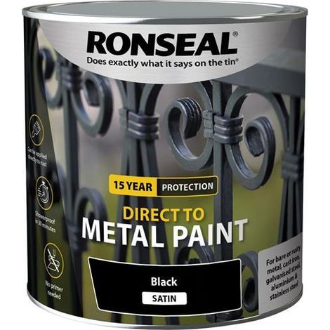 Ronseal Direct to Metal Paint Black Satin 2.5 litre