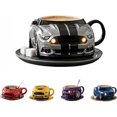 Tasse à café isotherme en acier inoxydable double paroi Andyou – Design rétro Beetle, gris mat, 350 ml
