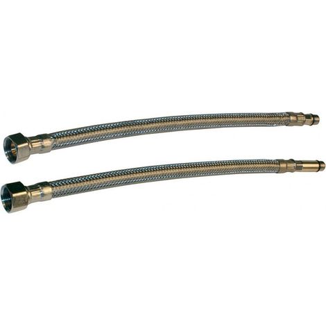 Lot de 2 Flexibles inox à visser 50cm M 10/100 - F 3/8