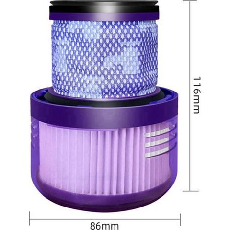 Post-Filtre - Pour Aspirateur Sans Fil Dyson V10 Digital Slim Et SV18 - Violet - Lot De 4 Pièces (1/5)