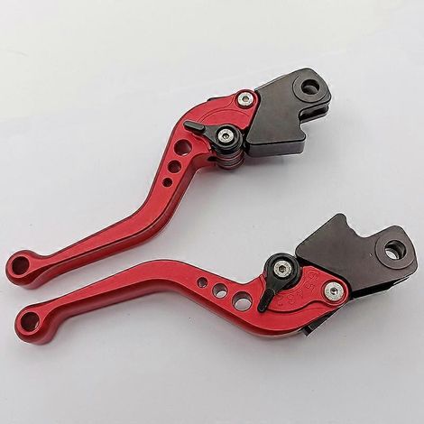 Guidon modifié en alliage d'aluminium pour motos BMW K1600 HP2 Enduro, avec frein et embrayage hydrauliques (tige courte rouge). (1/5)