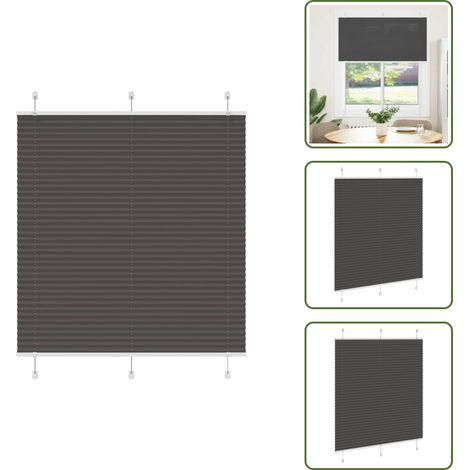 Plissee Schwarz 115x150 cm Stoffbreite 114,4 cm Polyester - Plissee - Plissees - Faltrollo - Jalousie (1/5)