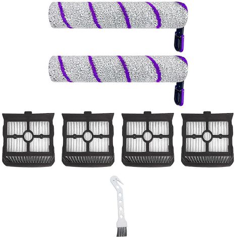 Accessoires pour épurateur : brosse à rouleau filtrante, brosse de sol, cartouche de rouleau anti-peluches pour Narwal S2 (2 brosses à rouleau + 4 filtres + 1 brosse blanche en forme d'oiseau) ( )