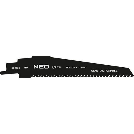 Lame de scie sauteuse neo-tools jigsaw blade HM 152x24 mm 8 6 TPI