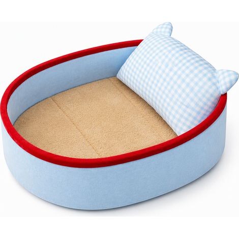 Panier très douillet pour chats bleu coussin mousse taille M