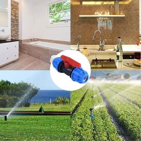 Raccordo a sfera in PE in 2 pezzi, raccordo a vite in PE, connettore per tubo dell'acqua, raccordi adattatori da tubo in PE da 20 mm a 25 mm per condotte idriche, sistemi di irrigazione e impianti idr (1/3)