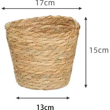 Panier en jonc de mer Paniers à Plantes Panier à Fleurs Pot à Fleurs Panier à Plantes Pots à Plantes Pots à Plantes Panier de Rangement 17cm x15cm (1/4)