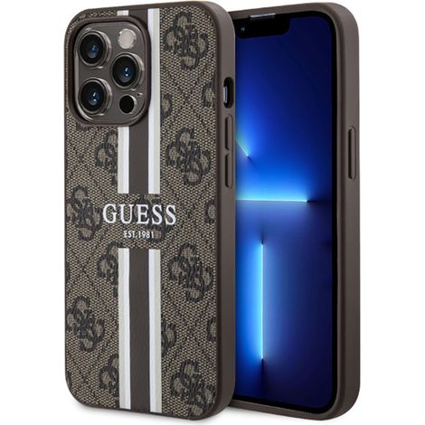 Guess 4G Custodia MagSafe con stampa a strisce - iPhone 13 Pro Max (Marrone) (1/5)