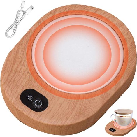 Sottobicchiere riscaldato USB, scaldatazze a temperatura costante 55-65°C, scaldatazze portatile per ufficio e casa, ideale per caffè, tè e cioccolata calda, senza batterie. (1/5)