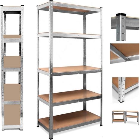 Support de rangement en métal, installation sans vis, support d'atelier, charge élevée jusqu'à 875 kg, stratifié réglable à 5 couches, adapté aux garages, boîtes de rangement, cuisines et autres lieux