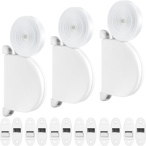 Enrouleur de Sangle pour Volet Roulant Pivotant Enrouleur de Sangle en Saillie avec Système de Charnière Inclure Sangle de Ceinture et Guide-Ceinture avec Brosse, Blanc (1/5)