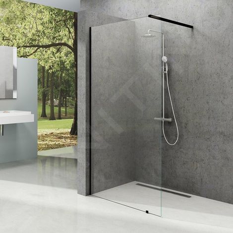 Ravak Walk-In - Paroi de douche Walk-in Wall 140, 1400x2000 mm, noir/verre transparent GW9WM0300Z1 (1/3)