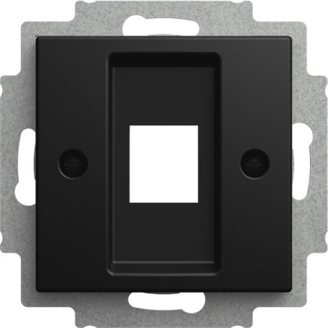 Busch-Jaeger Plaque centrale avec anneau de support Insert Modular-Jack 1 compartiment noir mat - Busch-balance® SI (2561-915), 2CKA001753A0248