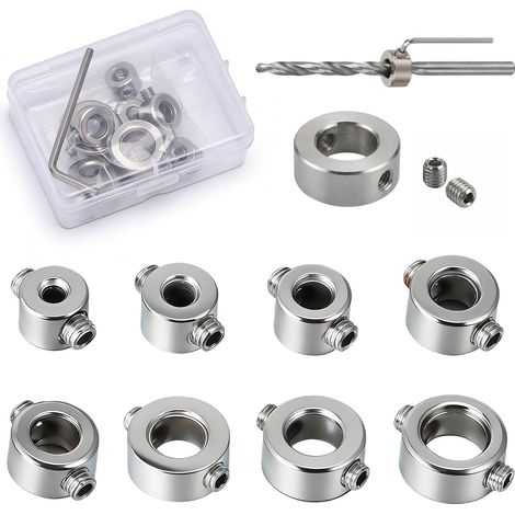 Foret Bois 3mm, 8PCS Anneaux de Positionnement de Profondeur Durables pour Forets à Bois de 3-10mm, avec Clé Hexagonale, Accessoire pour Travaux du Bois (1/5)