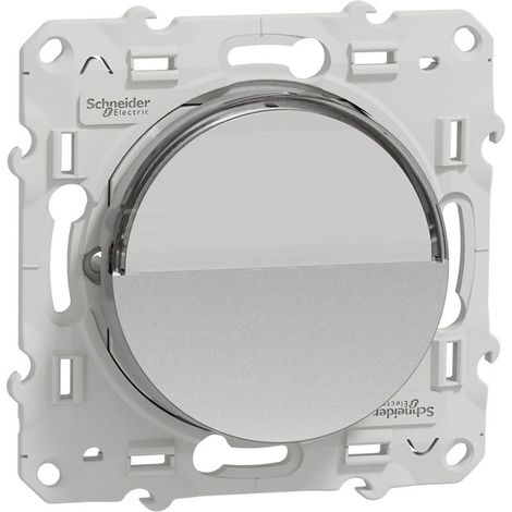 Odace poussoir avec porte-étiquette à vis SCHNEIDER Type: vis - Nombre de Poste: 1 - Gamme: enjoliveur alu