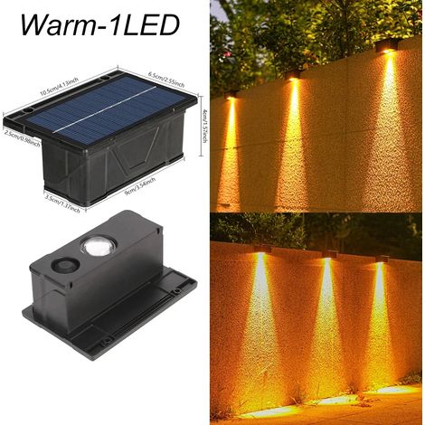 (Lot de 2 - lumière chaude) Spots solaires LED étanches pour éclairage extérieur paysager et jardin. (1/5)