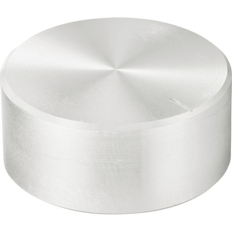 TRU COMPONENTS TC-11696520 Drehknopf mit Knopfmarkierung Silber (Ø x H) 40 mm x 17 mm Aluminium, Pl (1/4)