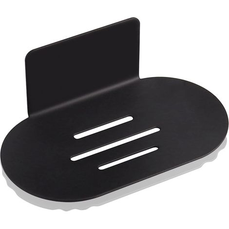 Porte Savon Mural de Auto-adhésif(Noir), Porte-Savon Douche en Acier Inoxydable, Boite a Savon de sans Perçage pour Cuisine de Salle de Bain Utilisé pour Stocker éponge à Savon Brosse (1/5)