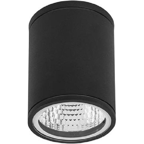 Forlight Orion - Plafón de Techo LED 7.3W y 527lm con Luz Cálida 3000K. Diámetro 9cm. Estructura de Aluminio. Uso Exterior IP54. Color Negro