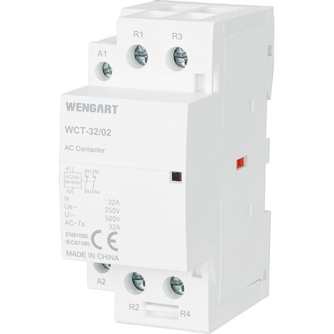 AC Contactor WCT-32, AC24V 32A, 2NC, power control and safety functions, effortless operation, white (1/5)