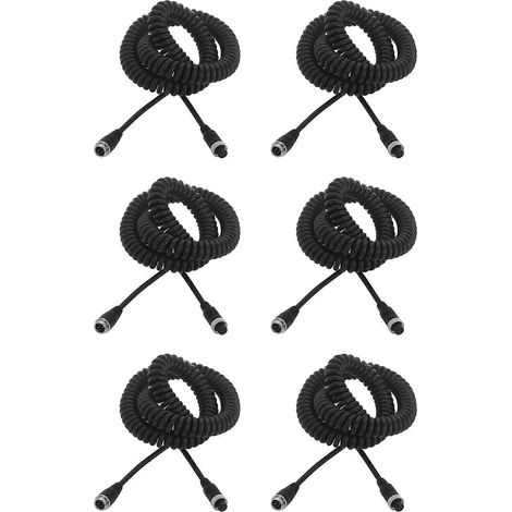 6 cables de extensión de 8 m con resorte de 4 pines para cámara de visión trasera de camión o remolque (1/2)