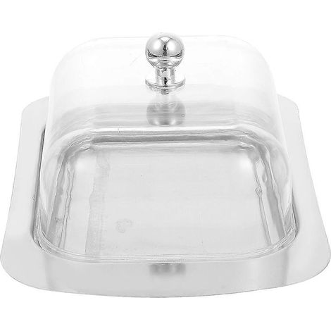 Plateau à fromage avec couvercle, en acier inoxydable, pour conserver le beurre frais (lot de 3). (1/5)