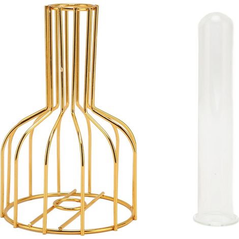 Vase en Verre Transparent avec Ornements Métalliques Dorés - Design Moderne et Élégant pour Décoration d'Intérieur (1/5)