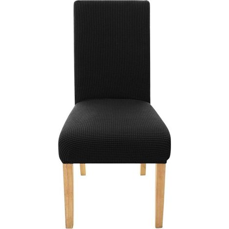 Housse de chaise de mariage en jacquard extensible, lavable en intérieur, bon marché, noire, pour salle à manger
