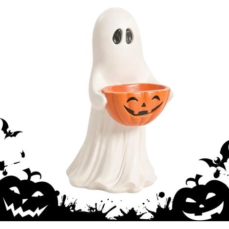 Porte-Bonbons fantôme Figurine en résine imperméable Décoration de Fête pour la Maison Pour Jardin D'Automne Porche Porte Fenêtre Table Maison Ferme Entrée Manteau De Cheminée (1/5)