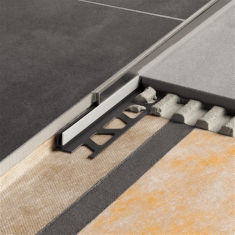 Schluter – Profilé de finition sol et mur avec pente – Acier inoxydable V4A brossé – Hauteur 10mm – Longueur 1,6ML – Pour douches à l’italienne