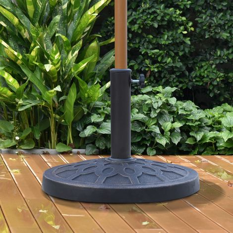 Pied de parasol rond pour mâts de Ø38 et Ø48 mm en résine et acier. Ø45 cm. Bronze