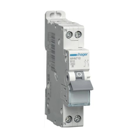 Hager MHN710 Leistungsschalter 1P+N 10A 1mod. Kurve B 4,5kA