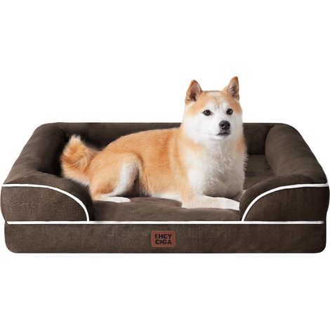 Hundebett Orthopädisches Memoryfoam L 89 x B 56 x H 17 cm Braun (1/5)
