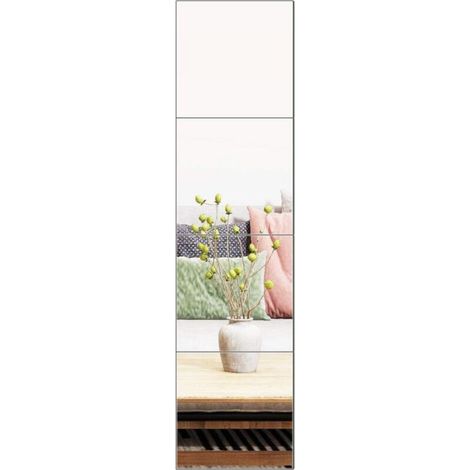 Lot de 4 stickers muraux miroir acrylique carrés pour salons, chambres, salles de bain et salles de sport, 30 x 30 cm (1/5)