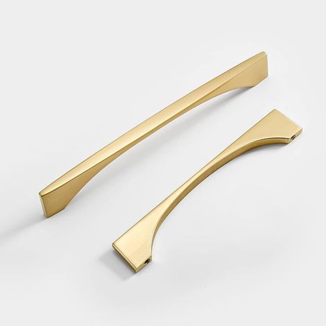 Lot de 4 poignées de tiroir dorées pour armoire, poignées en laiton brossé adaptées aux tiroirs de coiffeuse et aux meubles de salle de bain-ARCAN (1/5)