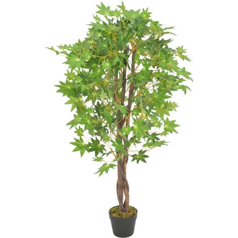 Planta artificial árbol de arce con macetero verde 120 cm