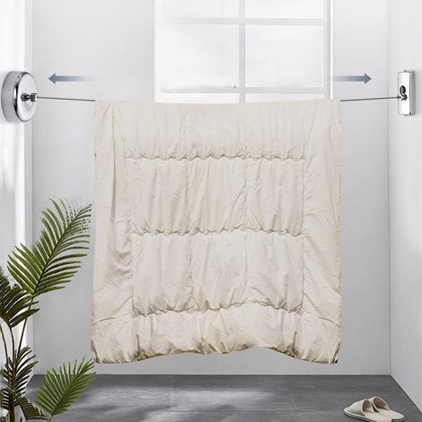 Étendoir à linge invisible percé Yuanwenhai Hotel, étendoir à linge télescopique en fil d'acier inoxydable pour intérieur et extérieur. (1/5)