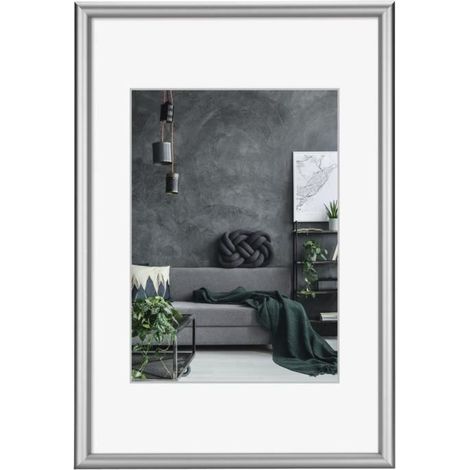 Cadre en aluminium - HAMA - Detroit - 40 x 60 cm - Argenté - Verre poli (1/2)