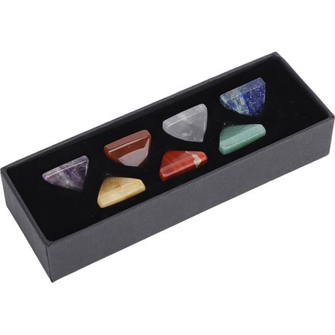 Ensemble de 7 pierres pour les chakras, pyramide de pierres naturelles colorées, ornements avec coffret cadeau (1/5)
