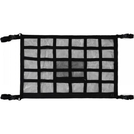 Filet de rangement pour toit de voiture, sac de rangement universel en filet, poche intérieure en filet élastique, convient aux toits de SUV, noir (9065cm)