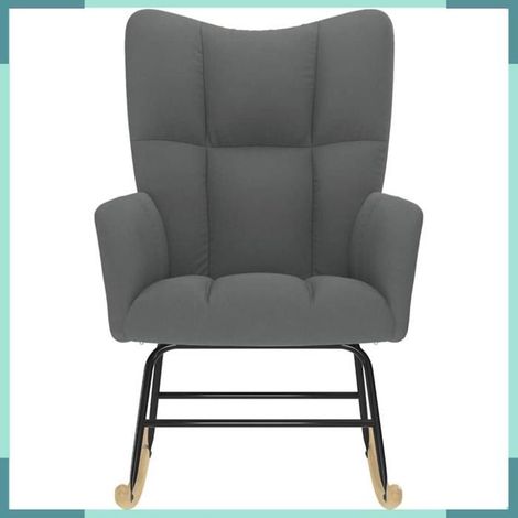 Chaise à bascule - 4016790 - Tissu polyester gris foncé - Structure métal/contreplaqué - Charge max 110 kg (1/5)