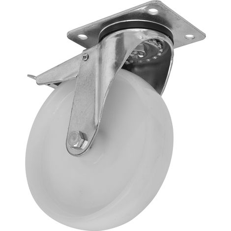 Sealey Heavy-Duty Nylon Castor Wheel Swivel with Total Lock �80mm - Trade SCW480SPLEM