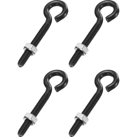4 Pack M6 x 50mm 304 Acier Inoxydable Pitons À Oeil Filetés Noirs (1/5)