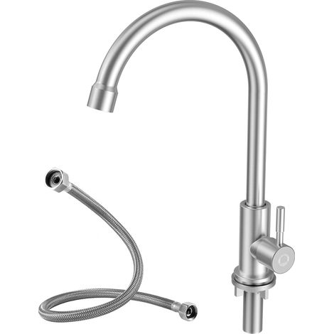 Cecipa Robinet de Cuisine en Forme de U Robinet d'eau Froide de Cuisine Robinet d'évier Pivotant à 360 ° avec Barboteur Amovible (1/5)