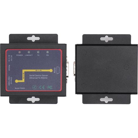 TXI022 RJ45 vers RS232 - Adaptateur réseau bidirectionnel TCP/IP avec alimentation EU 100-240V pour Windows (1/5)
